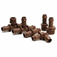Teco #104854 - тройник капельной линии 17 мм. ? ?" нар. резьба /пакет 25 шт./